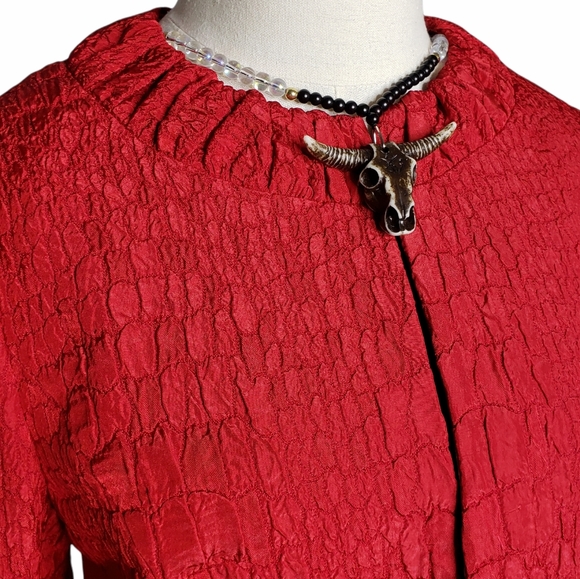 Tahari by Arthur Levine Jacquard Jacket One Button Trendy Color Holidays Events - Picture 10 of 13